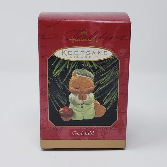 1997 Hallmark Godchild Handcrafted Keepsake Holiday Christmas Ornament - Picture 1 of 8